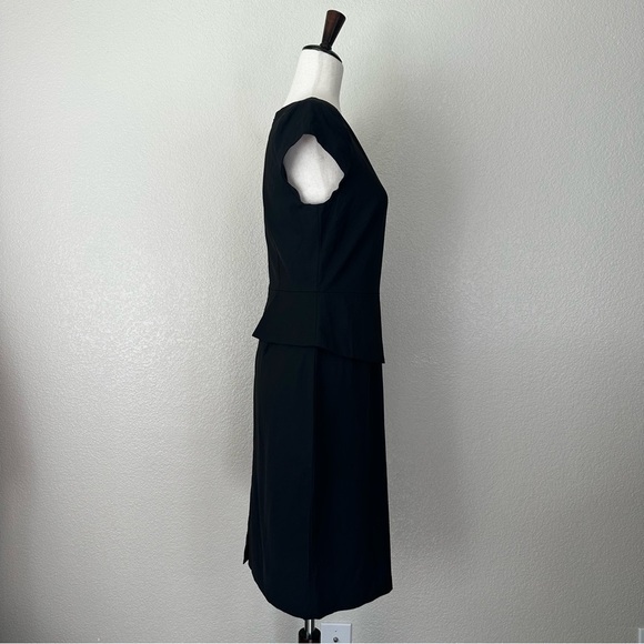 J. Crew Wool Blend Black Peplum Waist Dress, Size 4 - Picture 6 of 12